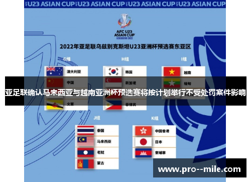 亚足联确认马来西亚与越南亚洲杯预选赛将按计划举行不受处罚案件影响